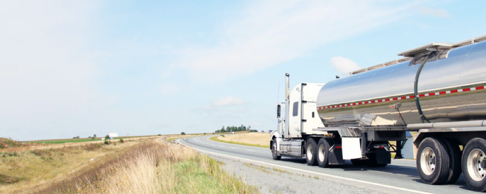 Fuel truck on highway